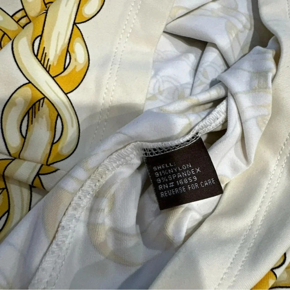 J McLaughlin White and Gold Chain Print Top - Picture 7 of 7
